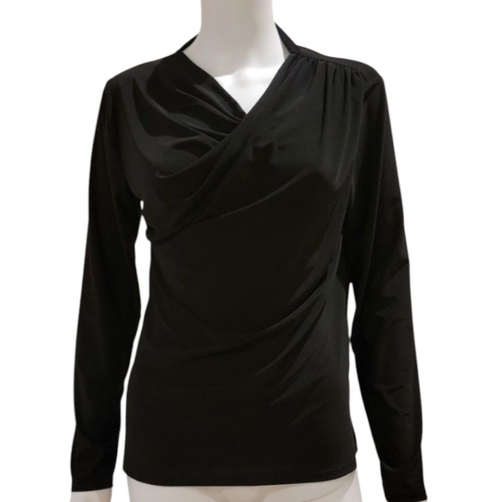 NWT Tash + Sophie Drape Front Top Medium Black